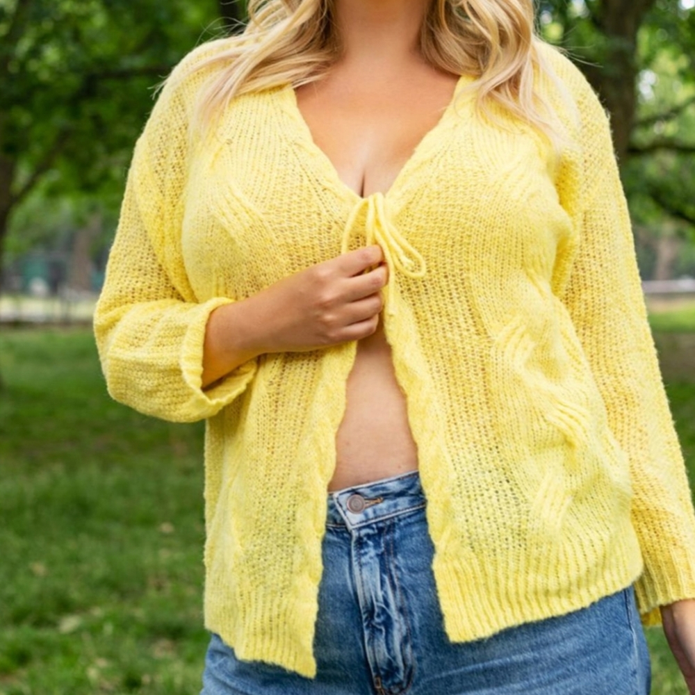 Yellow cardigan